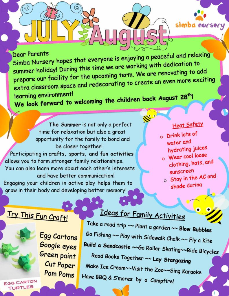 JulyAugust Newsletter 2016